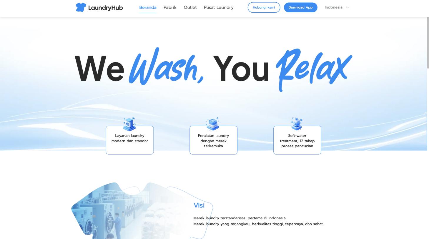 LaundryHub 官网首页截图